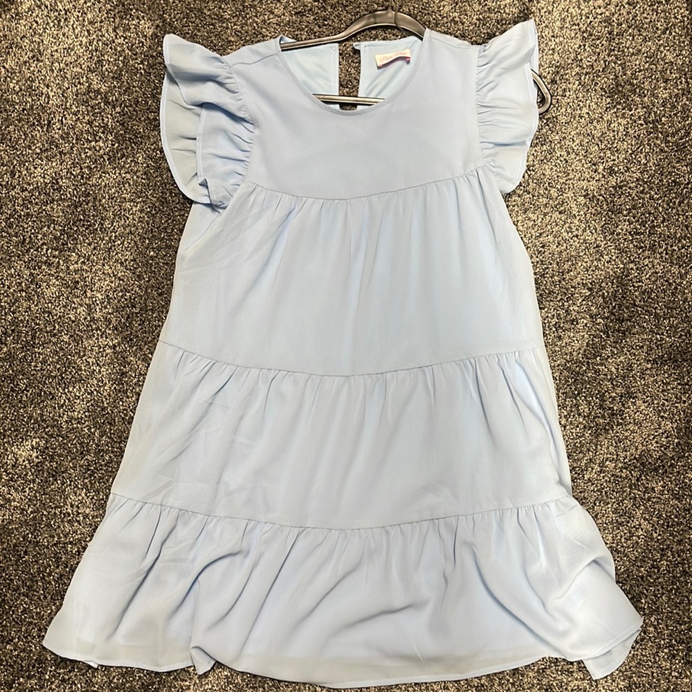 Pink Lily blue baby doll dress